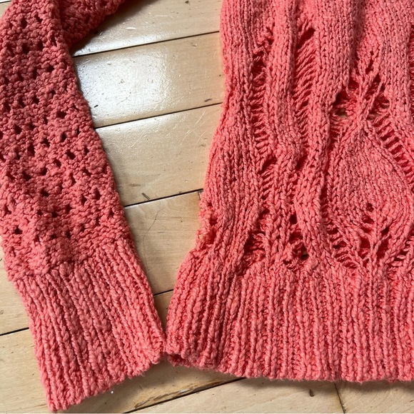 American Eagle Outfitters Pink Sweater NWT Open Loose Knit Sz Small Pretty - Picture 3 of 8